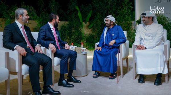 الرئيس الشرع يلتقي نائب رئيس دولة الإمارات على هامش قمة الإعلام العربي بدبي