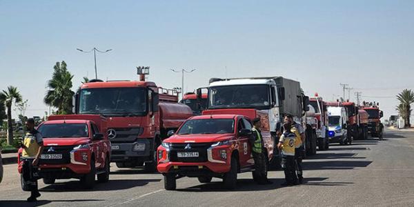 فرق إطفاء أردنية تصل إلى سوريا لدعم جهود السيطرة على الحرائق- فيديو
